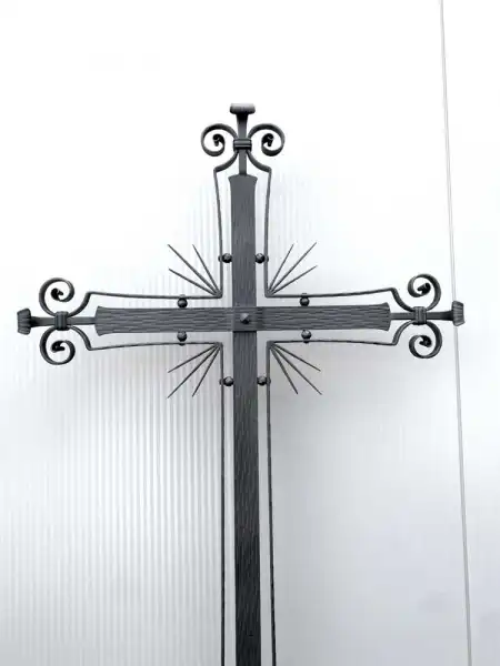 Grabkreuz mit Strahlen 